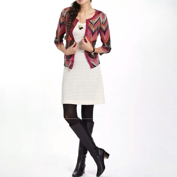 Anthropologie Tabitha Seared Chevrons Multi-colored Cardigan - Picture 4 of 16